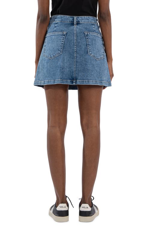 Shop Kut From The Kloth Zoe Seamed Denim Miniskirt In Alarming