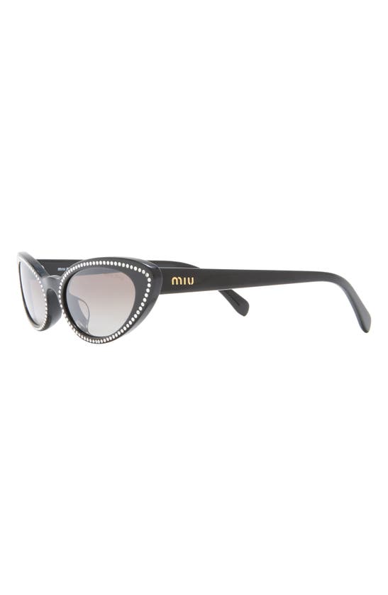 Miu Miu 53mm Cat Eye Sunglasses In Black / Grey Gradient Flash