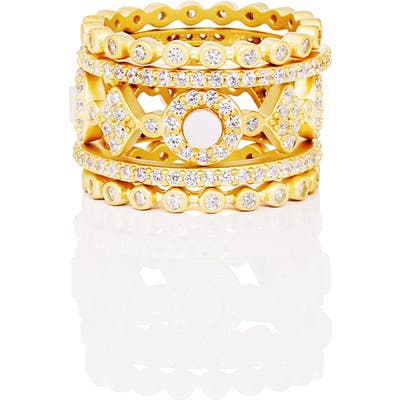Freida Rothman Signature Mother Of Pearl Stackable Rings