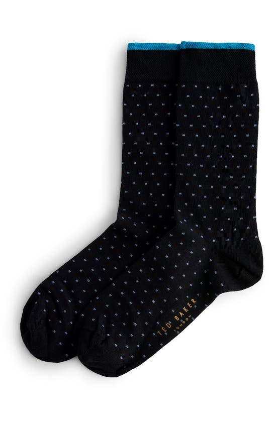 Shop Ted Baker Sokkfff Neat Dott Dress Socks In Navy