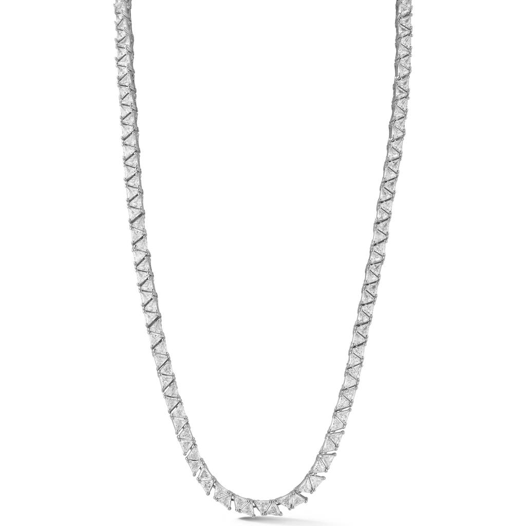 Chloe & Madison Chloe And Madison Cubic Zirconia Tennis Necklace In Silver