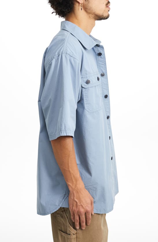 BDG URBAN OUTFITTERS BDG URBAN OUTFITTERS EMBROIDERED SHORT SLEEVE UTILITY BUTTON-UP SHIRT