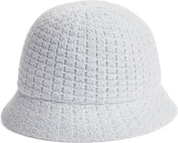 Monochrome bouclé-lined bucket hat