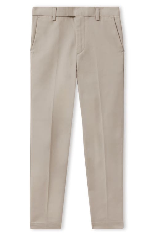 Reiss Kids' Eastbury Sr. Flat Front Stretch Cotton Chinos in Stone 