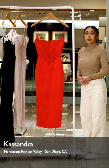 HOUSE OF CB Anais Satin Corset Midi Dress Nordstrom