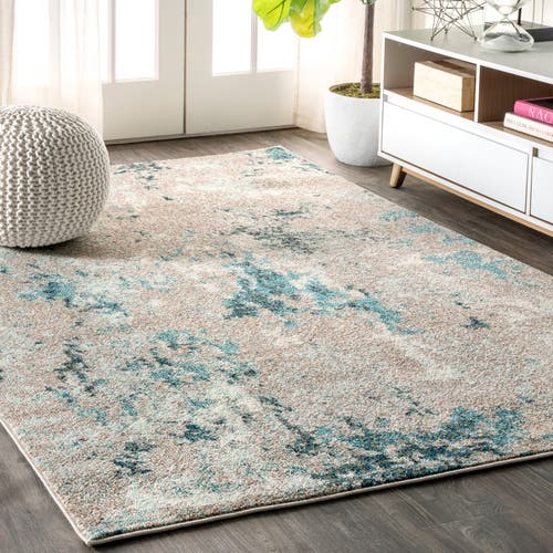 Shop Jonathan Y Contemporary Pop Modern Abstract Vintage Faded Area Rug In Blue/gray