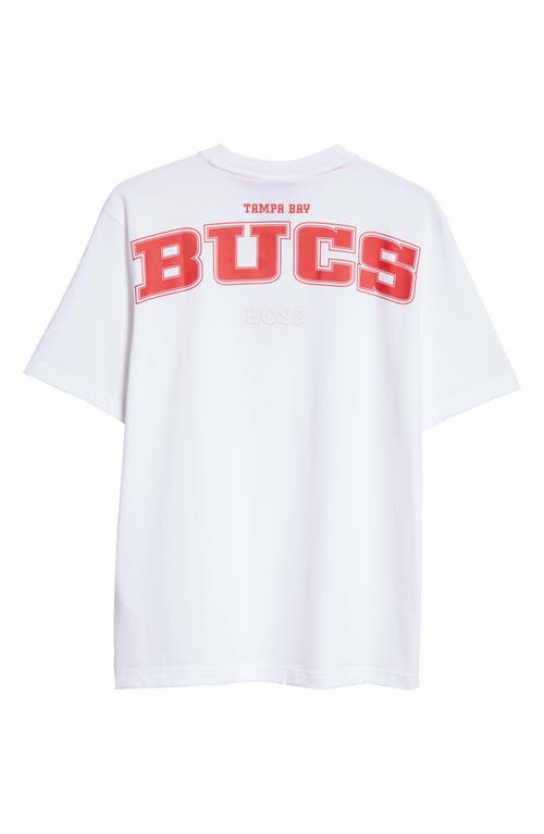 Shop Hugo Boss Boss X Nfl Stretch Cotton Graphic T-shirt In Tampa Bay Bucs - White