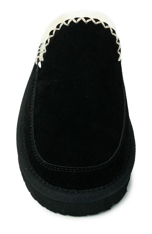 Minnetonka Café Faux Fur Scuff Slipper In Black