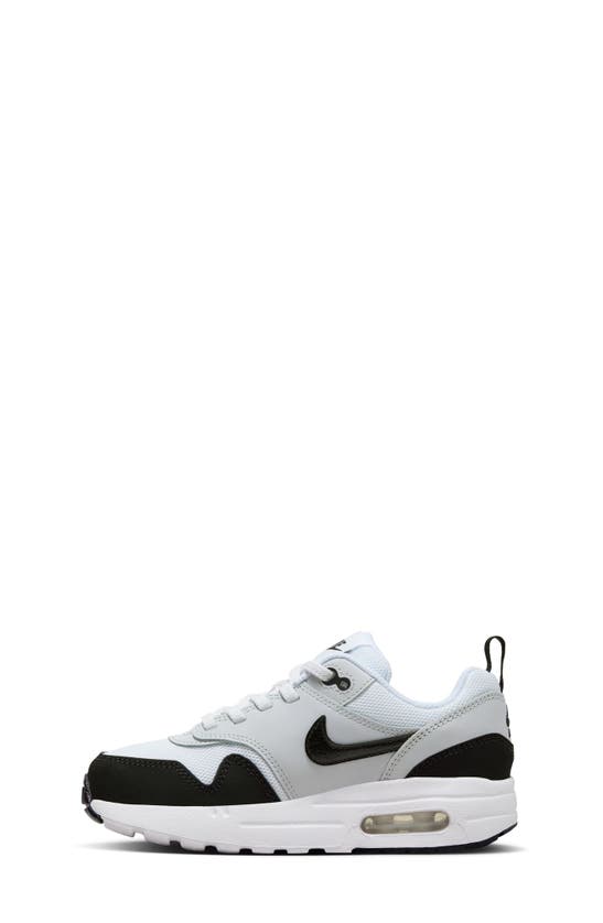Shop Nike Kids' Air Max 1 Easyon Sneaker In White/ Black/ Pure Platinum