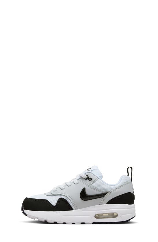 Nike Kids' Air Max 1 Easyon Sneaker In White/ Black/ Pure Platinum