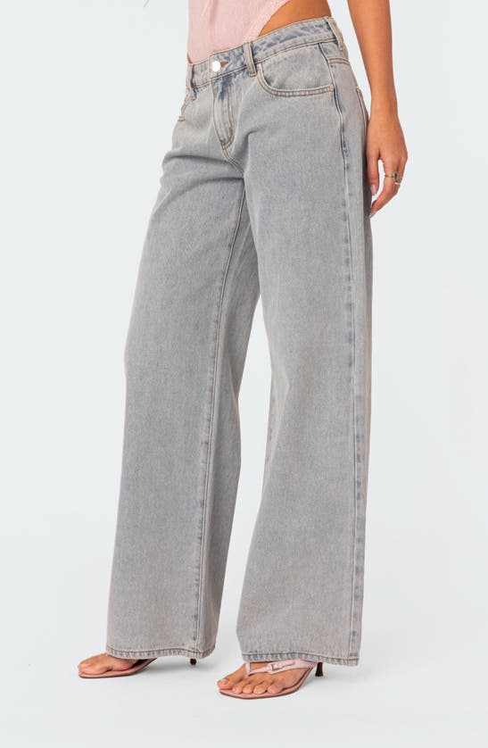 EDIKTED EDIKTED BOW POCKET LOW RISE WIDE LEG JEANS
