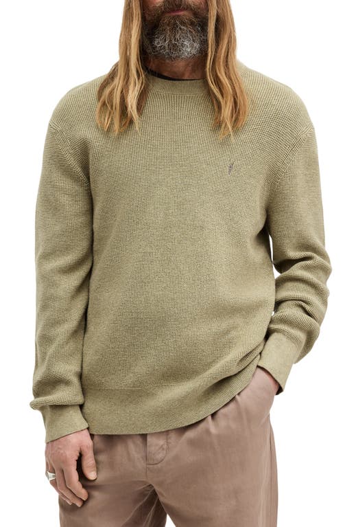 AllSaints Thermal Cotton & Wool Crewneck Sweater at Nordstrom,