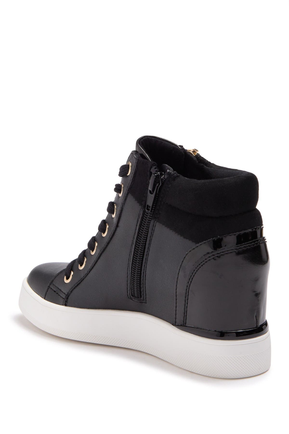 aldo black wedge sneakers