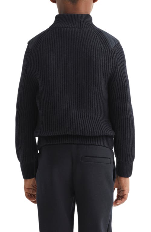 Reiss Kids' Trainer Jr. Bomber Jacket In Navy