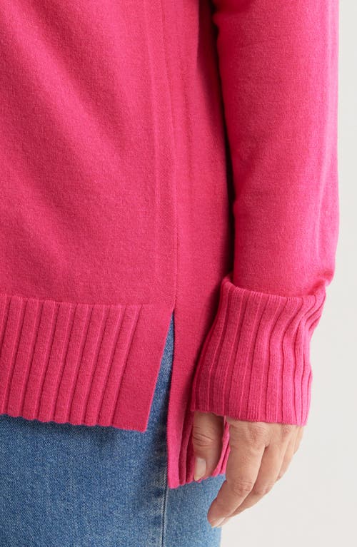 Shop Caslonr Caslon(r) Mock Neck Tunic Sweater In Pink Electric