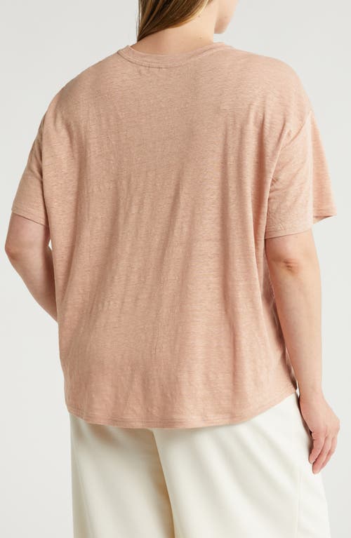 Shop Nordstrom Boxy Linen Pocket T-shirt In Beige Tuscany