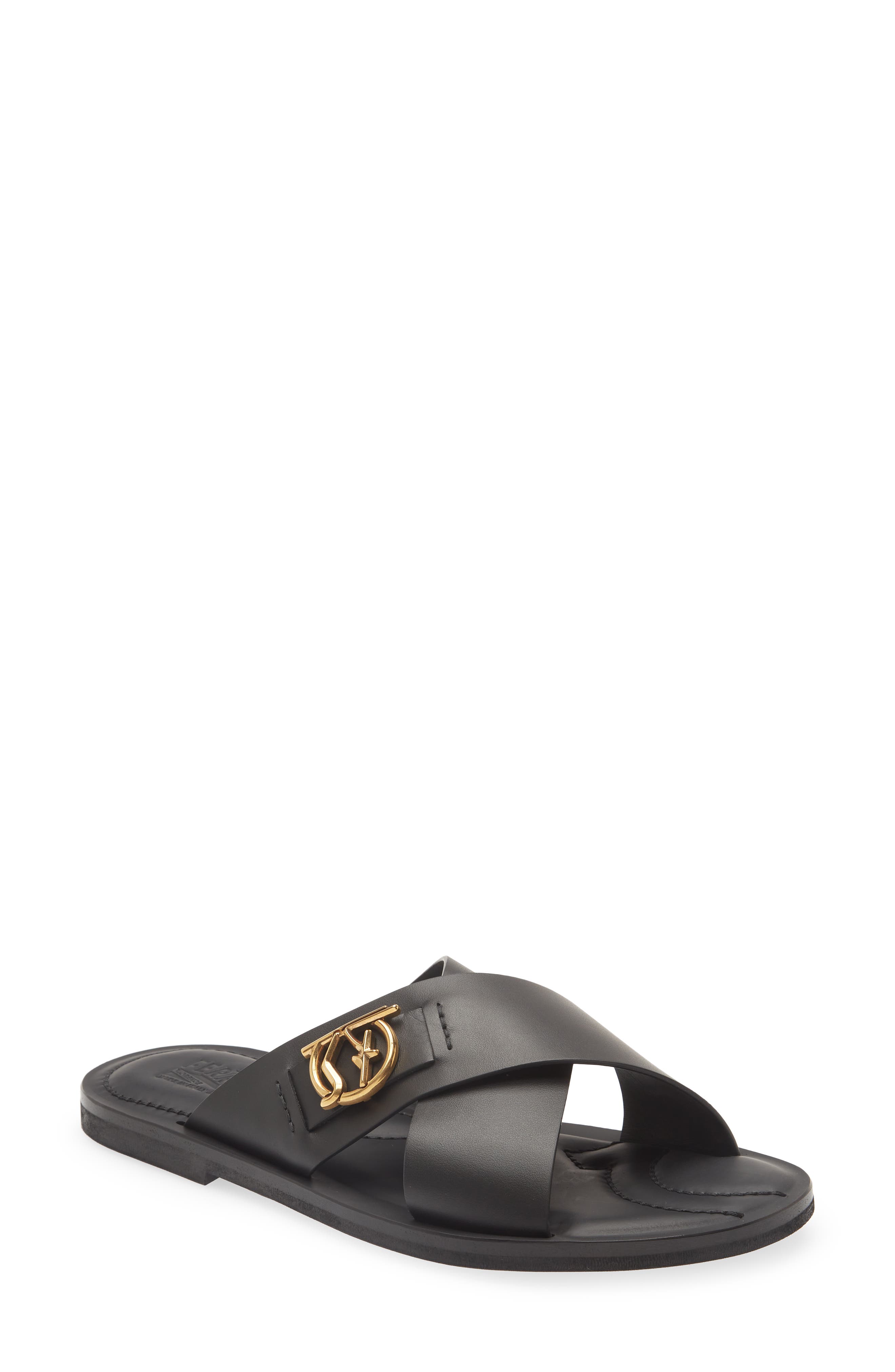 Ferragamo Men's Groove 6 Gancini Slide Sandals - Bergdorf Goodman