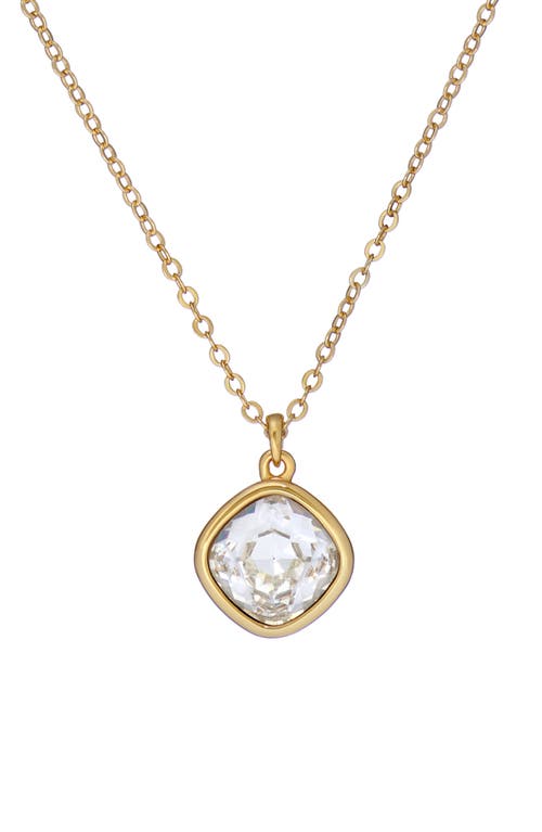 Shop Ted Baker London Crastel Round Crystal Pendant Necklace In Gold Tone/clear Crystal