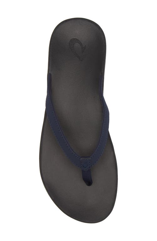 Olukai Puawe Flip Flop In Deepest Depths/black