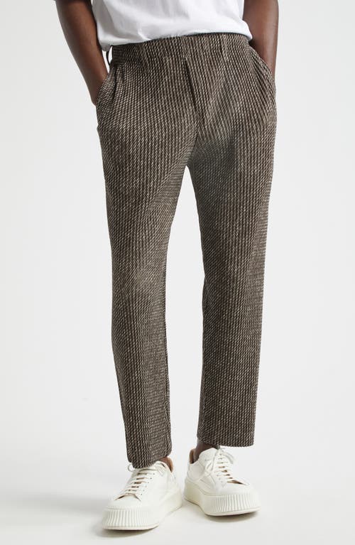 Homme Plissé Issey Miyake Diagonals Pleated Straight Leg Pants Brown at Nordstrom,