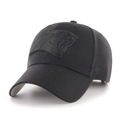 Men's Carolina Panthers '47 Black Keep Pounding Clean Up Adjustable Hat