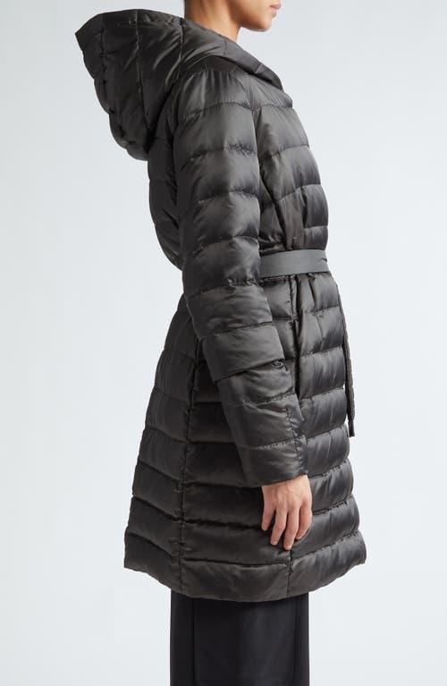 Shop Max Mara Novef Hooded Quilted Down Coat In Medium Grey