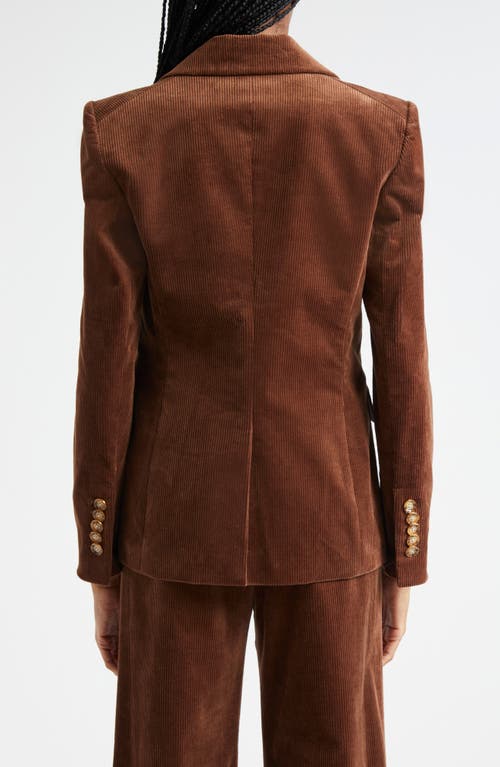 Shop Veronica Beard Reagan Cotton Stretch Corduroy Dickey Jacket In Dark Cocoa