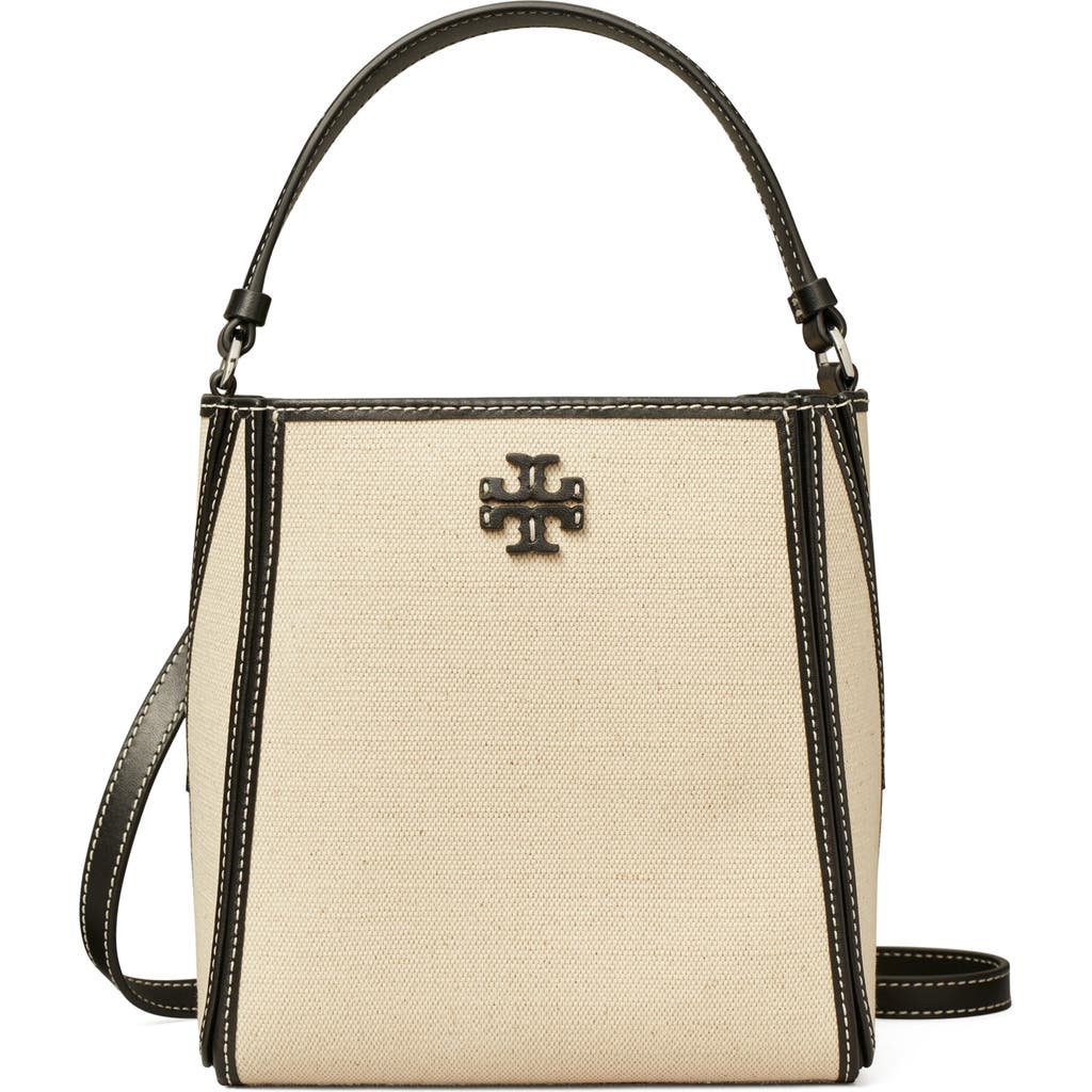Tory Burch Small Mcgraw Canvas Bucket Bag In Blue