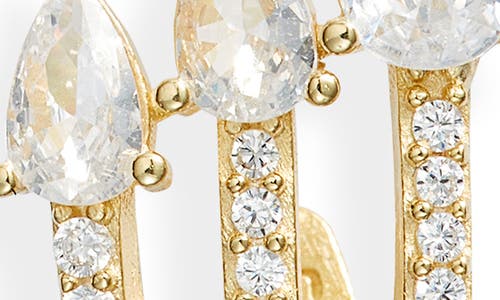 Shymi Pavé Cubic Zirconia Wrap Hoop Earrings In Gold/white