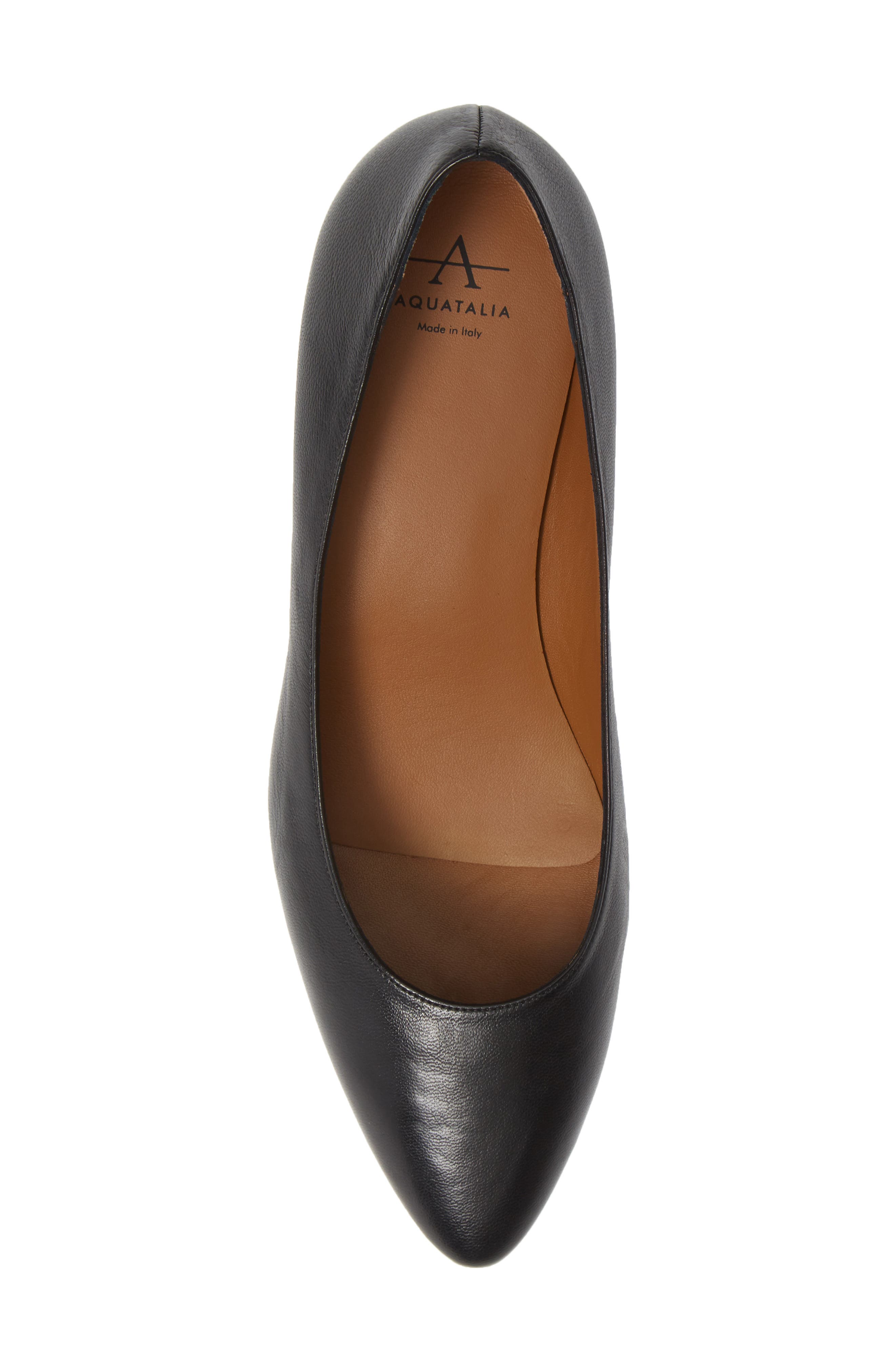 Aquatalia Pasha Pump in Black Nappa Leather Smart Closet