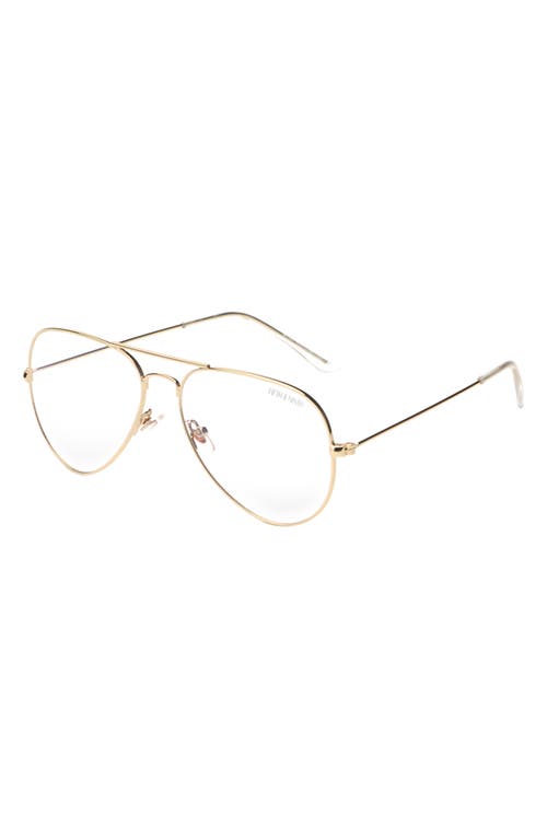 Fifth & Ninth Charlie 53mm Aviator Blue Light Blocking Glasses In Gold