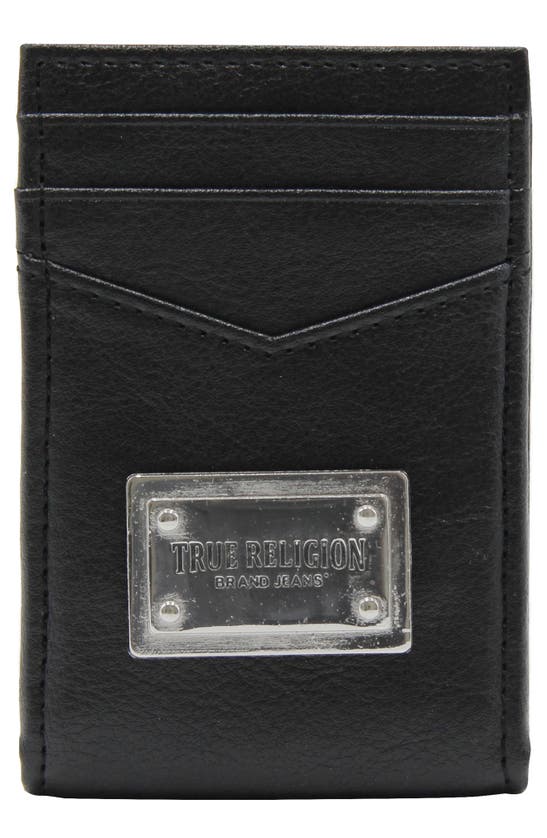 Shop True Religion Brand Jeans Front Pocket Card Case In Black
