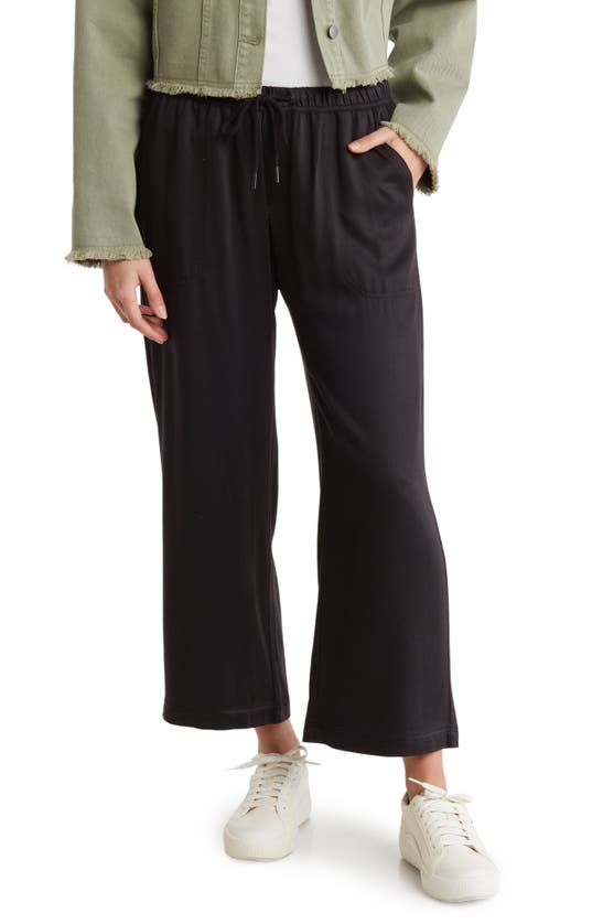 Splendid Crop Wide Leg Pants In Black