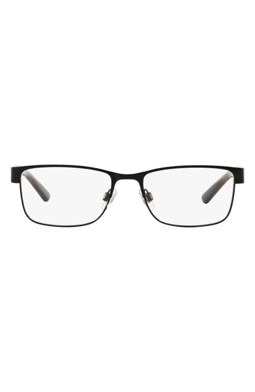 Polo Ralph Lauren 57mm Rectangular Optical Glasses in Matte Black at Nordstrom