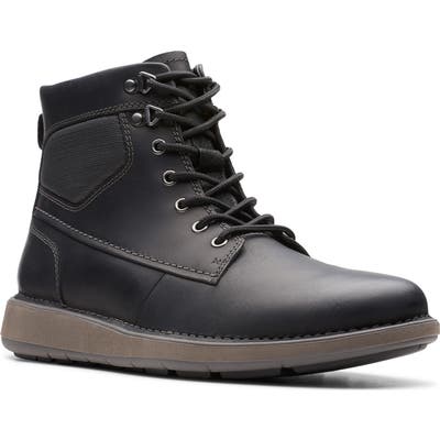 Clarks Un. larvik Plain Toe Boot, Black