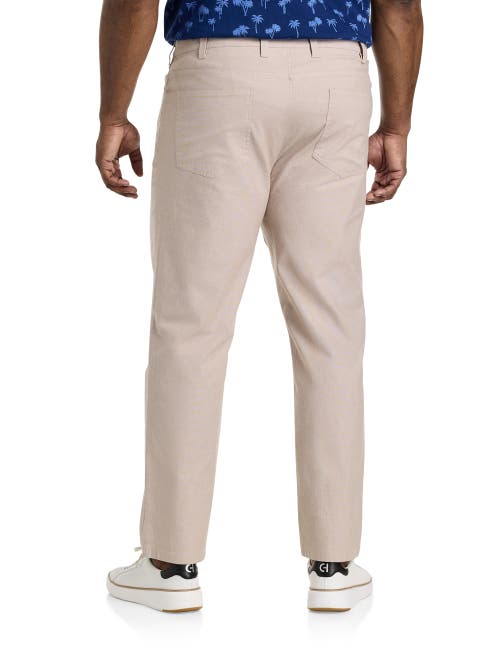 Shop Oak Hill By Dxl Straight-fit Chambray 5-pocket Pants In Tigers Eye