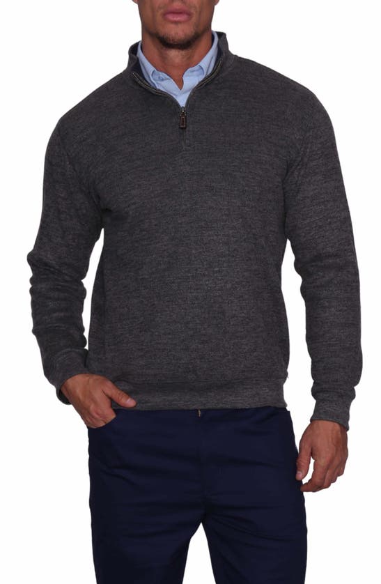 Tailorbyrd Cozy Quarter Zip Pullover Sweater In Charcoal
