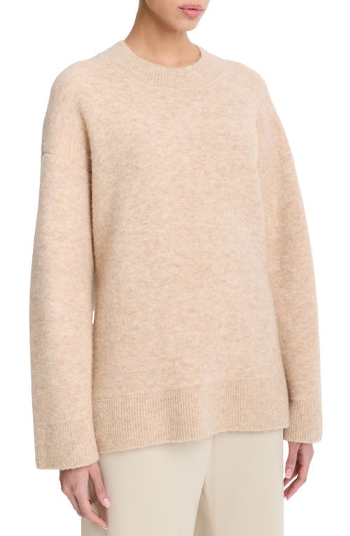 Shop Vince Textured Soft Sculpt Oversize Tunic Sweater In Heather Wheat Cream