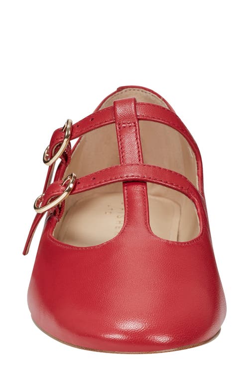 Shop Marc Fisher Ltd Evie T-strap Flat In Medium Red