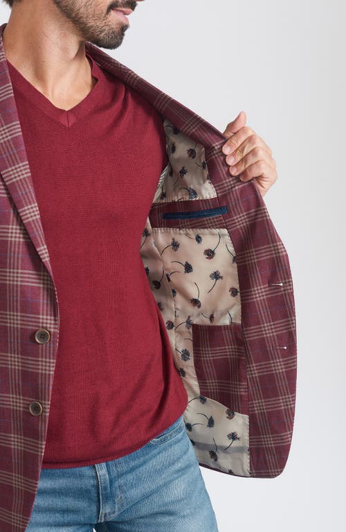 Cricketeer Plaid Print Wool Blend Sport Coat In Rust