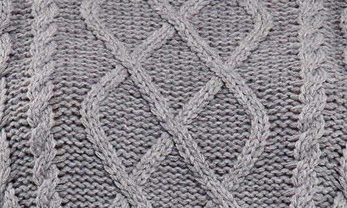 English Factory Mixed Media Cable Detail Sweater In Heather Grey/white