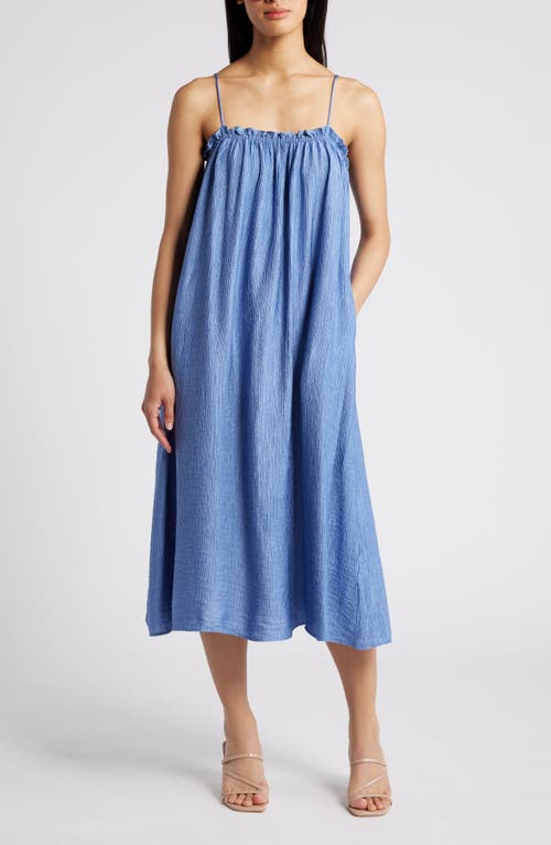 Textured Midi Dress in Coronet Blue