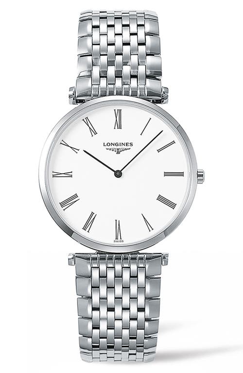 Longines La Grande Classique De  Bracelet Watch, 34mm In Silver/white/silver