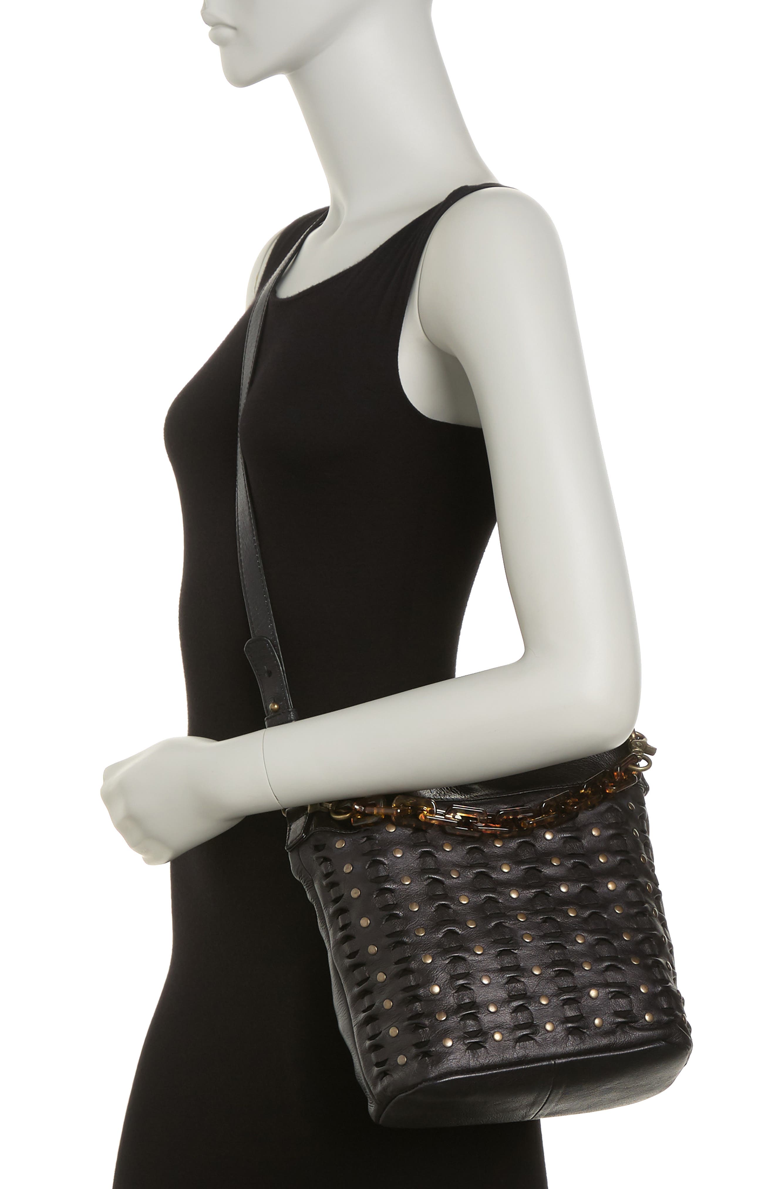 Frye Jade Studded Leather Bucket Bag In Black ModeSens
