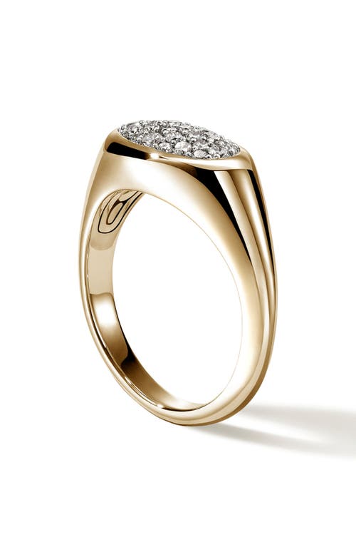 John Hardy Small Pebble Ring, Gold, Diamonds In Gold