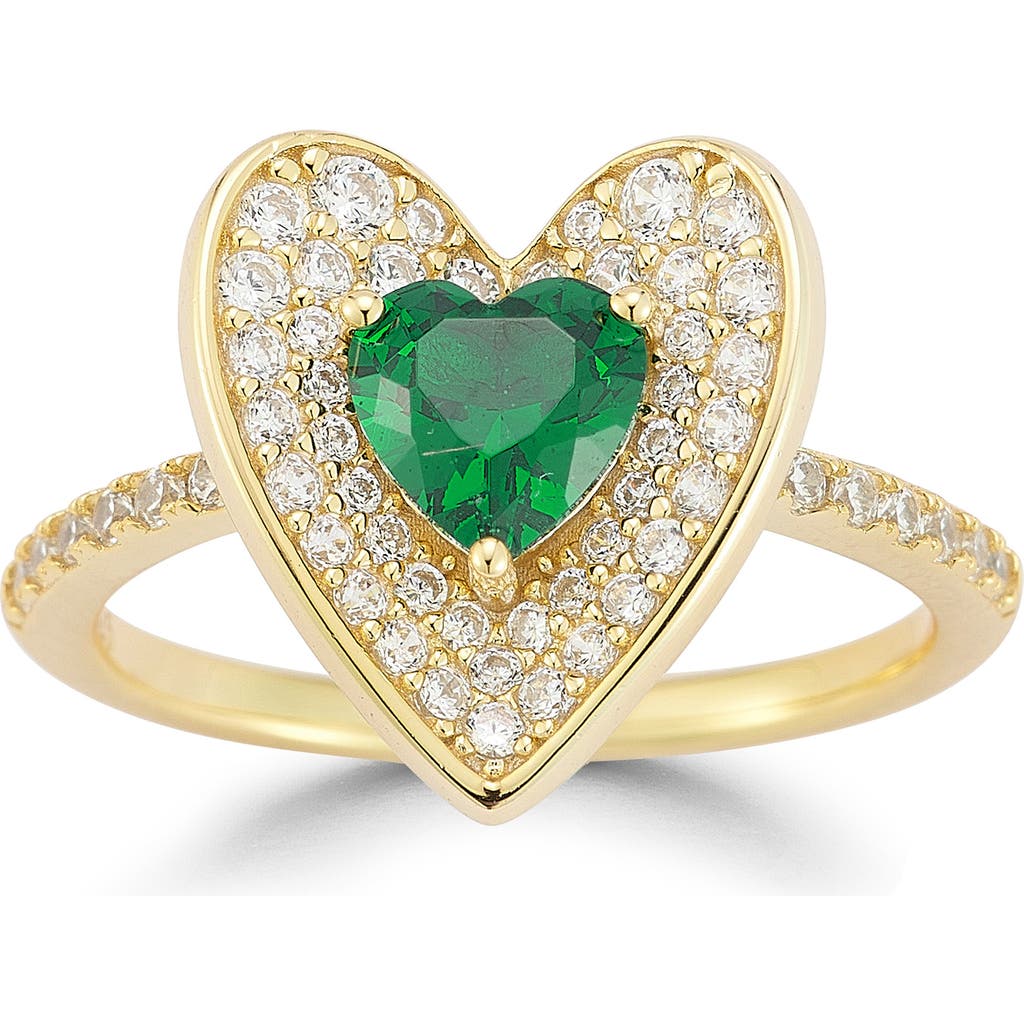 Sphera Milano 14k Over Silver Cz Heart Ring In Gold