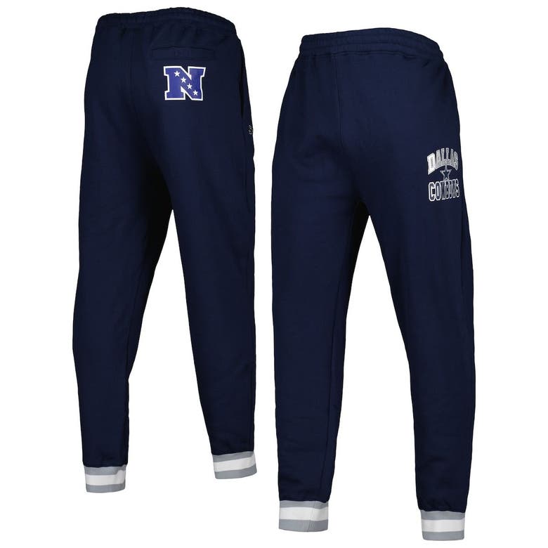 Starter Navy Dallas Cowboys Blitz Fleece Jogger Pants In Gray