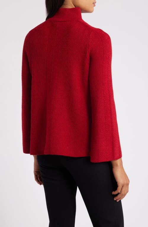 Shop Anne Klein Mock Neck Rib Sweater In Titian Red