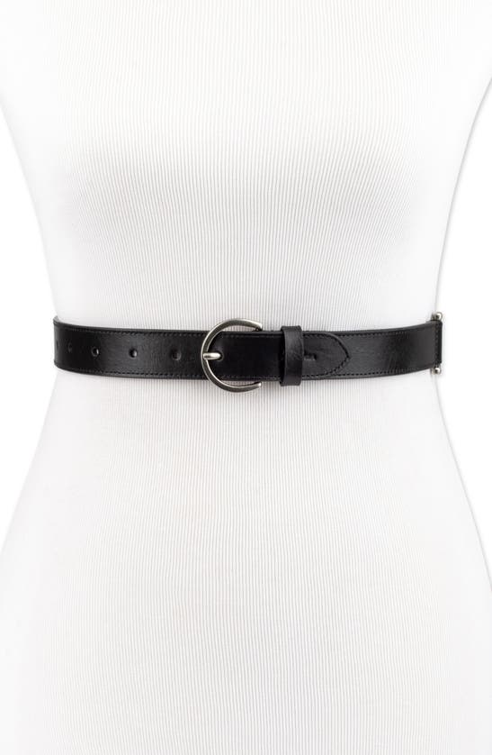 Shop Sam Edelman Leather Belt With Horsebit Hip Stations In Black