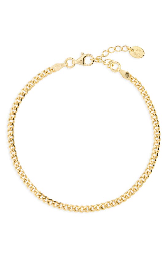 Argento Vivo Sterling Silver Curb Chain Bracelet In Gold